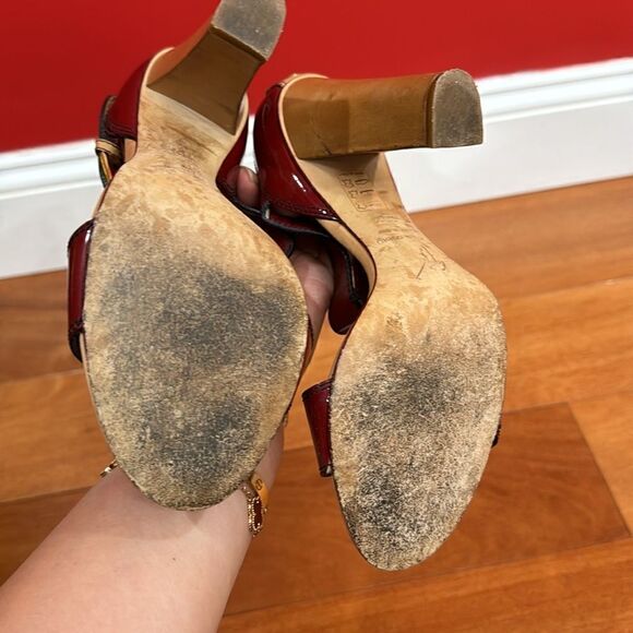 Giuseppe Zanotti Buckle Burgundy Red Patent Leather Mule size 6.5 - Picture 6 of 10